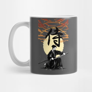 SAMURAI KANJI Sunset, Sword, Vintage, Japan Mug